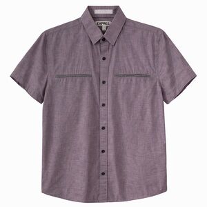Express Men's Casual Purple Button Down Shirt